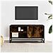 Mobile Tv Rovere Fumo 80x34,5x40 Cm Legno Multistrato E Metallo - Foto miniatura 3