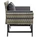 Lusso Casadino -  Panchina Da Giardino Con Cuscini 176 Cm In Polyrattan Grigio - Foto miniatura 3