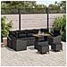Set di Divani da Giardino a 10 Pezzi con Cuscini Nero in Rattan Poliolefine e Acacia, Divano da Giardino a 2 Posti con Cuscini Nero in Rattan Poliolefine, Set di Dining da Giardino a 3 Pezzi con Cuscini Nero in Rattan Poliolefine e Acacia - Foto miniatura 2