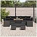 Set di Divani da Giardino a 10 Pezzi con Cuscini Nero in Rattan Poliolefine e Acacia, Divano da Giardino a 2 Posti con Cuscini Nero in Rattan Poliolefine, Set di Dining da Giardino a 3 Pezzi con Cuscini Nero in Rattan Poliolefine e Acacia - Foto miniatura 3