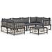 Set Divani da Giardino 7 pz con Cuscini Antracite in Polyrattan - Foto miniatura 1