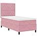 Letto Box Spring con Materasso Rosa Singolo in Velluto - Foto miniatura 6