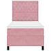 Letto Box Spring con Materasso Rosa Singolo in Velluto - Foto miniatura 8
