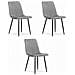 Sedia TURIN in velluto grigio chiaro, design ergonomico x3 - Foto miniatura 1