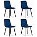 Sedia PYRA - Velluto blu navy moderno x 4 - Foto miniatura 1