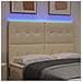 Testiera LED con luci a strisce a LED Crema 144 cm Poliestere - Foto miniatura 4