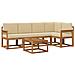 Set di divani con cuscino 6 pcs Naturale e Beige - Foto miniatura 1