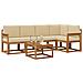 Set di divani con cuscino 6 pcs Naturale e Beige - Foto miniatura 3