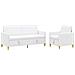Set di Divani con Storage 2 pcs Bianco Poliestere - Foto miniatura 1