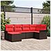 Set Divano da Giardino 6 pcs Marrone polyrattan - Foto miniatura 2