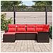 Set Divano da Giardino 6 pcs Marrone polyrattan - Foto miniatura 3