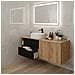 Mobile sottolavabo, Bianco e nero, 140 cm, Con piano d'appoggio, 2 cassetti, MDF, 2 ante, Ripiano integrato, MODERNO - Foto miniatura 4