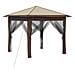 Gazebo con 4 Pareti 2,6 x 2,6 m Crema e Marrone - Foto miniatura 1