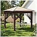 Gazebo con 4 Pareti 2,6 x 2,6 m Crema e Marrone - Foto miniatura 2
