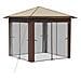 Gazebo con 4 Pareti 2,6 x 2,6 m Crema e Marrone - Foto miniatura 3