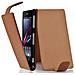 Custodia Compatibile Con Sony Xperia Z1 In Marrone Cioccolata - Coperchio Protettivo In Design Flip Realizzato In Similpelle Testurizzata - Foto miniatura 2