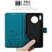 Custodia Compatibile Con Huawei Mate 30 In Blu Fiore - Coperchio Protettivo In Design Floreale Con Chiusura Magnetica, Funzione Stand E Slot Per Carte - Foto miniatura 6