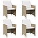 Sedie Da Giardino Con Cuscini 4 Pz In Polyrattan Beige - Foto miniatura 1