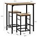 Set 3 Pezzi Tavolo Con 2 Sgabelli Mobile Bar Per Casa Stile Industriale Grigio, L80*p50*a88cm, Marrone Ogt10-pf - Foto miniatura 3