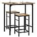 Set 3 Pezzi Tavolo Con 2 Sgabelli Mobile Bar Per Casa Stile Industriale Grigio, L80*p50*a88cm, Marrone Ogt10-pf - Foto miniatura 1