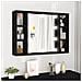 Mobile A Specchio Con Led Nero 76x15x55 Cm - Foto miniatura 1