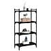 Libreria A 4 Ripiani Nera 60x30x120 Cm In Legno Multistrato - Foto miniatura 3