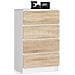 Cassettiera K60, 4 cassetti, 60x40x99 cm, Colore Bianco e Sonoma Quercia - Foto miniatura 1