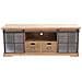 Mobile Credenza Madia In Acciaio E Legno Con 2 Ante Laterali Scorrevoli In Vetro 2 Cassetti E 1 Ripiano Centrale Linea Industrial - Foto miniatura 4