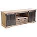 Mobile Credenza Madia In Acciaio E Legno Con 2 Ante Laterali Scorrevoli In Vetro 2 Cassetti E 1 Ripiano Centrale Linea Industrial - Foto miniatura 1