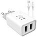 Caricabatterie 2x Usb 5v 2.1a + Cavo Usb Tipo C 1m Va0052c - Foto miniatura 1