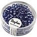 17 Grammi - Perline In Vetro Rotonde Con Foro Argentato Ø4mm - Colore Blu - Foto miniatura 1