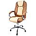 Poltrona Presidenziale Imbottita In Ecopelle Per Ufficio E Studio Professionale Modello Mou Ergonomica Bicolore Beige E Marrone - Foto miniatura 1