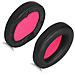 Cuscinetti Auricolari Di Ricambio Per Cuffie Asus Rog Strix Go 2.4 - Nero E Rosa - Foto miniatura 2