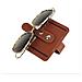 Clip Per Porta Occhiali Da Sole In Pelle Pu Per Visiera Auto Brown - Foto miniatura 4