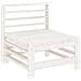 Set Salotto da Giardino 3 pz Bianco in Legno Massello di Pino - Foto miniatura 5