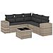 Set Divano da Giardino 6pz con Cuscini Grigio Chiaro Polyrattan - Foto miniatura 1