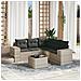 Set Divano da Giardino 6pz con Cuscini Grigio Chiaro Polyrattan - Foto miniatura 2