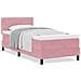 Letto Box Spring con Materasso Rosa Singolo in Velluto - Foto miniatura 4