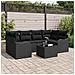 Set Divano da Giardino con cuscino 7 pcs Nero 55 x 55 x 37 cm - Foto miniatura 2