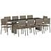 Set da Pranzo per Giardino 11 pcs Grigio Poly Rattan - Foto miniatura 1