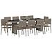 Set da Pranzo per Giardino 11 pcs Grigio Poly Rattan - Foto miniatura 3