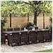 Set da Pranzo per Giardino 15 pcs Marrone Rattan Polt - Foto miniatura 2