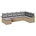 Set Divano da Giardino con cuscino 8 pcs Beige Poly Rattan - Foto miniatura 1