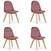 Sedia NUUC in velluto rosa scuro, design ergonomico x4 - Foto miniatura 1