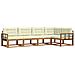 Set di divani da esterno con cuscino 5 pcs Naturale e Crema - Foto miniatura 1