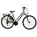 Bici Da Donna Misura 28 City Bike Bicicletta Aura7v Linea Aura Telaio In Alluminio Cambio 7v Completa Di Accessori E Luci A Led - 44 Nero Opaco - Foto miniatura 3