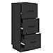 Mobile con Cassetti Nero 33 x 34,5 x 87 cm Legno ingegnerizzato - Foto miniatura 3