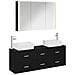 Set di mobili per il bagno 4 pcs Rovere Nero - Foto miniatura 1