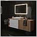 Mobile sottolavabo, Marrone e beige, 160 cm, Con piano d'appoggio, 2 cassetti, MDF, 2 ante, Ripiano integrato, MODERNO - Foto miniatura 4