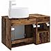 Set di mobili per il bagno 2 pz Legno antico - Foto miniatura 10